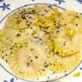 Raviolis con calabaza y gorgonzola
