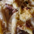 MACARRONES INTEGRALES CON CHORIZO Y BECHAMEL