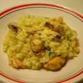 Risotto de marisco con pesto