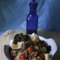 Ensalada con lechuga de roble y anchoas
