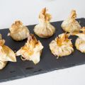 Brick de bacalao con pimientos
