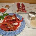 Pincho de gambas con jamon