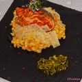 Risotto con salmón y gelatina de limón