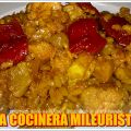 Arroz con Coliflor,  Bacalao y Garbanzos.