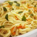 Tallarines a la carbonara vegetal