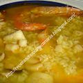 Sopa de marisco con arroz