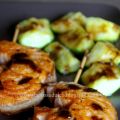 Brochetas de salmón con salsa de menta