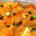 Ensalada templada de salmón ahumado