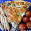 PASTEL DE CHAMPIÑONES CON JAMÓN Y QUESO
