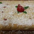 Bizcocho esponjoso de fresas y hierbabuena