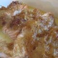 Salmón con cebolla caramelizada