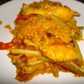 PAELLA DE POLLO CON AJETES