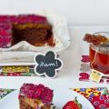 Pastel Sacher con dulce de leche y frambuesas