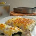 Canelones de espinacas con bechamel de jamón
