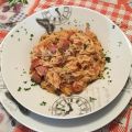 ARROZ CON SALCHICHAS Y BACON