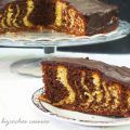 Bizcocho zebra de vainilla y chocolate