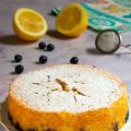 Bizcocho de limón y arándanos sin huevo