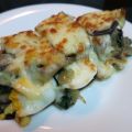 Pseudo-lasaña de berenjena con setas y espinacas