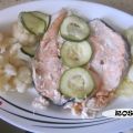 SALMÓN EN VAROMA CON CREMA DE VERDURAS