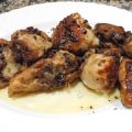 Pollo al ajillo con cerveza