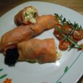 Rollos de salmón con picadillo