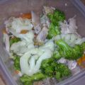 Pollo al horno con verduras al vapor