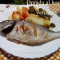 Dorada al horno con verduras