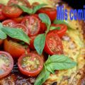 PASTEL DE QUESO, ALBAHACA Y TOMATES