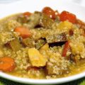 Arroz meloso con raíces y seitán
