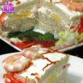 TARTA SALADA DE ATUN, HUEVO, MAYONESA Y GAMBAS