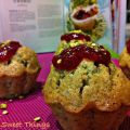 Muffins veganas de frambuesa y pistacho