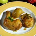 Muslos de pollo con patatas y manzana