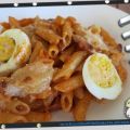 Macarrones con chorizo gratinados