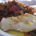 MERLUZA AL VAPOR CON PIMIENTOS Y QUINOA  EN WOOK