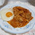 Arroz a la cubana en salsa de pisto  (*)