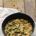 Frittata de habas con jamón y queso