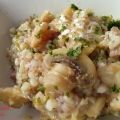 Trigo Sarraceno con champiñones y bacalao