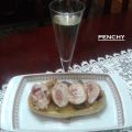 Tosta de pollo relleno con mousse de pato y[...]