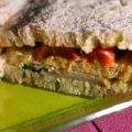 SANDWICH DE MIGA DE SETA, PIMIENTO Y RUCULA
