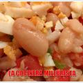 Empedrado de Judías con Atún,Pimiento y Huevo.