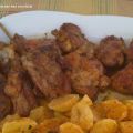 Conejo asado con patatas al pimenton
