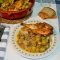 Picantones a la catalana con uvas