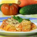 Calabacín con tomate y queso.