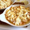 Gratinado de gambas con queso