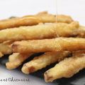 Palitos de berenjena con miel