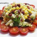 Ensalada de espirales con crujiente de jamón