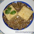 Mijo con salteado de champiñones y espárragos