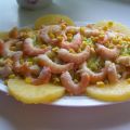 Ensalada de piña y langostinos