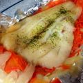 Halibut en papillote. Preparación