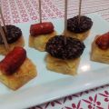 Pincho de tortilla con morcilla y chistorra